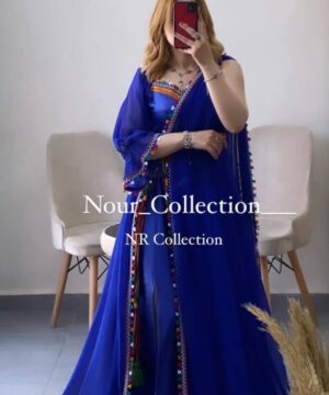 فستان قبائلي عصري - ازرق ملكي